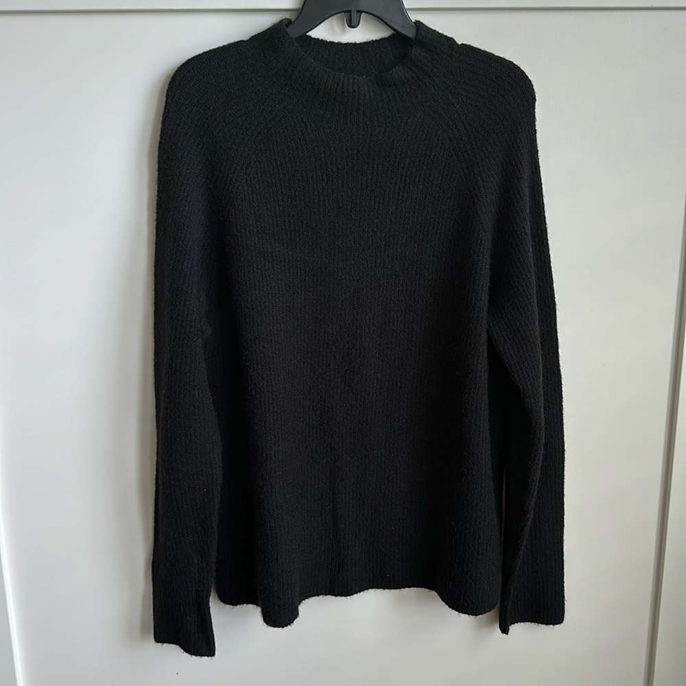 Halogen women’s mock neck sweater, black, large